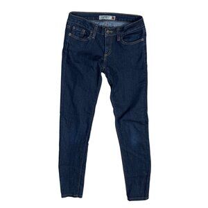 GJG Jeans PS22 NVY LOW Rise Dark Wash Stretch Size 3 30" inseam
